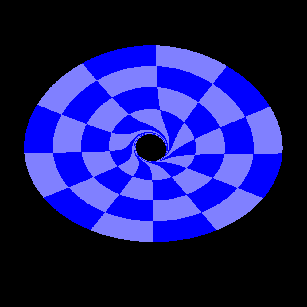 Disk at 45degrees around Kerr Black Hole with a=0.998